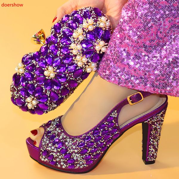 doershow beautiful purple italian shoes with matching bags african women shoes and bags set for prom party summer sandalhxx1-5, Black
doershow beautiful purple italian shoes with matching bags african women shoes and bags set for prom party summer sandalhxx1-5, Black
