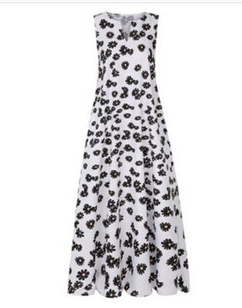wholesale fashion explosion models women's v-neck small daisy print dress sleeveless long skirt, Black;gray
wholesale fashion explosion models women's v-neck small daisy print dress sleeveless long skirt, Black;gray