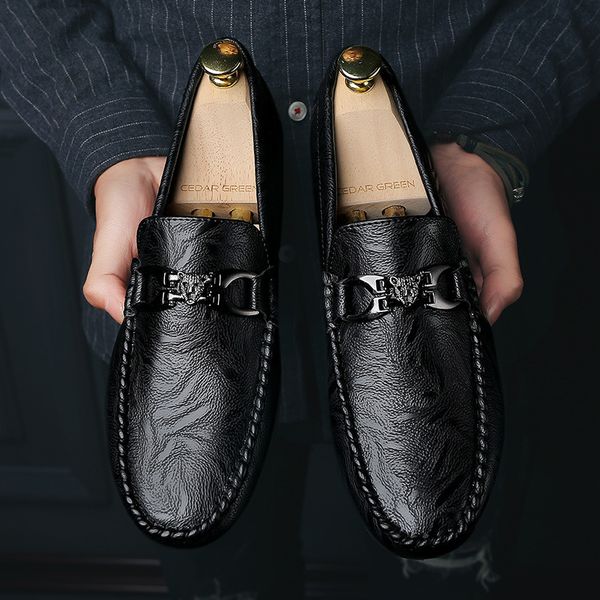 british style men's casual leather shoes korean-style trend men moccosins new style spring and autumn business small leath, Black
british style men's casual leather shoes korean-style trend men moccosins new style spring and autumn business small leath, Black