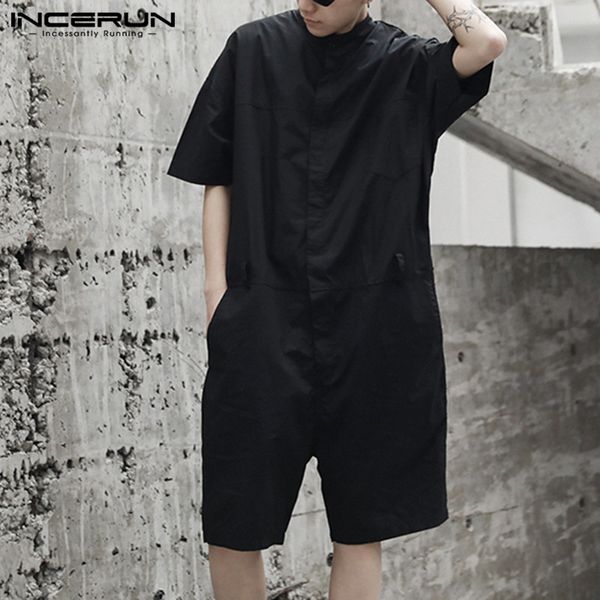 incerun rompers mens cargo overalls loose solid color 2020 streetwear punk style shortsleeve playsuit men jumpsuit pants s-5xl, Black
incerun rompers mens cargo overalls loose solid color 2020 streetwear punk style shortsleeve playsuit men jumpsuit pants s-5xl, Black