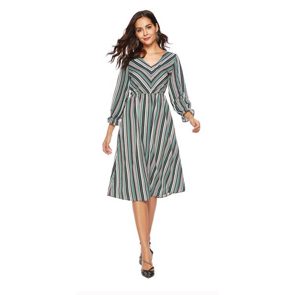 summer dress women daily casual chiffon stripe print v neck loose long sleeve dress vestidos party b1, Black;gray
summer dress women daily casual chiffon stripe print v neck loose long sleeve dress vestidos party b1, Black;gray