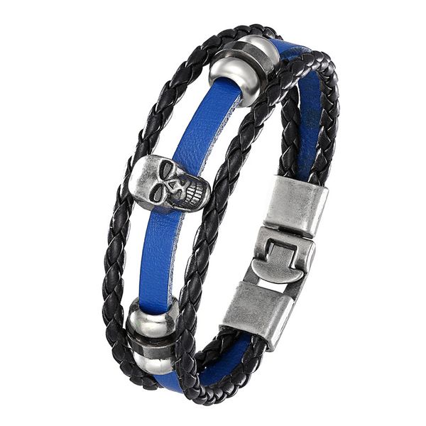 beaded, strands vintage hand-woven leather bracelet multilayer skull fashion and men's gift, Black
beaded, strands vintage hand-woven leather bracelet multilayer skull fashion and men's gift, Black