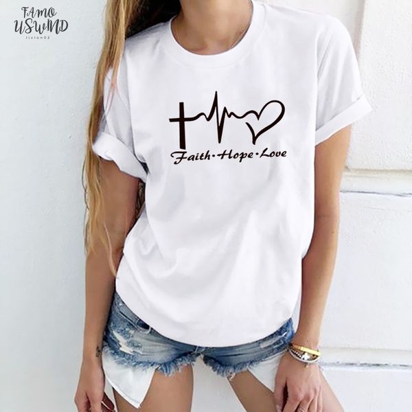 2020 summer t shirt for women tee faith hope love print shirt femme funny harajuku korean kawaii streetwear mujer, White
2020 summer t shirt for women tee faith hope love print shirt femme funny harajuku korean kawaii streetwear mujer, White