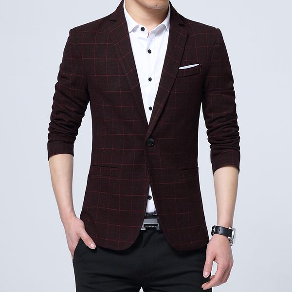 vintage plaid blazer male blazer suit jacket business casual one button for men suits blazers, White;black
vintage plaid blazer male blazer suit jacket business casual one button for men suits blazers, White;black