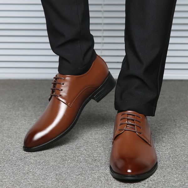 mens business dress leather shoes fashion pointed toe lace up men's formal derby oxfords shoes, Black
mens business dress leather shoes fashion pointed toe lace up men's formal derby oxfords shoes, Black
