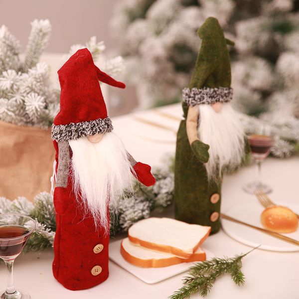 wine bottle cove champagne cover christmas decor practical red wine set no face doll dinner table ornament beautiful
wine bottle cove champagne cover christmas decor practical red wine set no face doll dinner table ornament beautiful