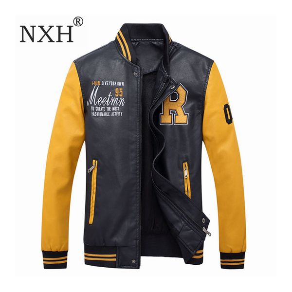 nxh baseball faux leather jacets men embroidery motorcycle jacket male bomber jaket pu collar winter coat plus size streetwear, Black
nxh baseball faux leather jacets men embroidery motorcycle jacket male bomber jaket pu collar winter coat plus size streetwear, Black