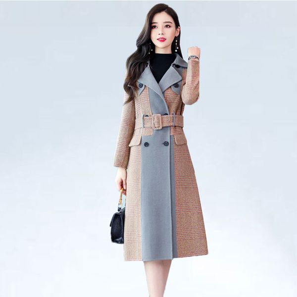 2019 autumn winter coat women double-breasted woolen coat england fashion plaid wool jacket overcoat female wool coats with belt, Black
2019 autumn winter coat women double-breasted woolen coat england fashion plaid wool jacket overcoat female wool coats with belt, Black