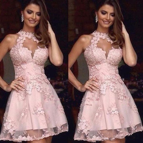 pink lace appliques short homecoming dress sheer high neck mini prom party dresses plus size girls graduation dress, Blue;pink
pink lace appliques short homecoming dress sheer high neck mini prom party dresses plus size girls graduation dress, Blue;pink