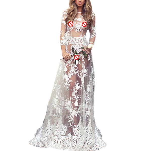 casual dresses summer women see-through pretty long sleeve o-neck dress party formal elegant lace maxi vestido de noiva, Black;gray
casual dresses summer women see-through pretty long sleeve o-neck dress party formal elegant lace maxi vestido de noiva, Black;gray