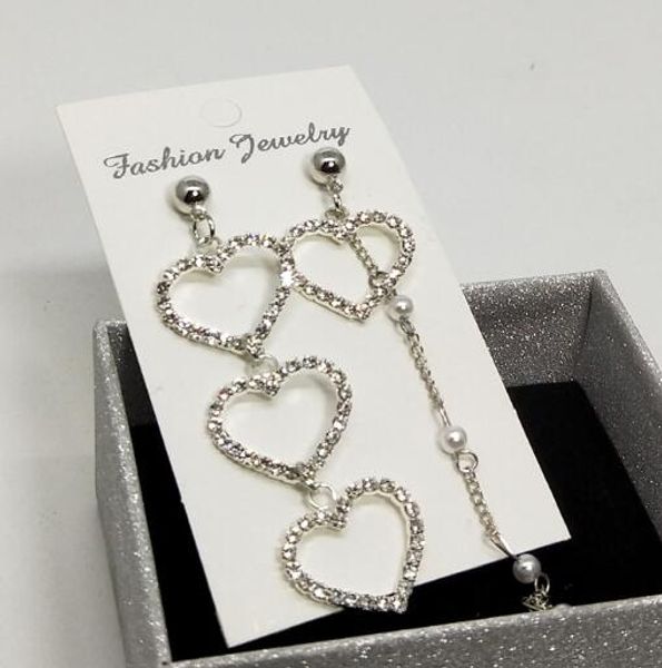 new diamond-studded heart-shaped earrings heart-shaped asymmetrical long pearl female earrings fashionable classic exquisite ele, Silver
new diamond-studded heart-shaped earrings heart-shaped asymmetrical long pearl female earrings fashionable classic exquisite ele, Silver