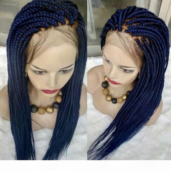 250density perruque senegalese braid lace wig brazilian synthetic braided wigs with baby hair blue color lace front wig for women, Black
250density perruque senegalese braid lace wig brazilian synthetic braided wigs with baby hair blue color lace front wig for women, Black