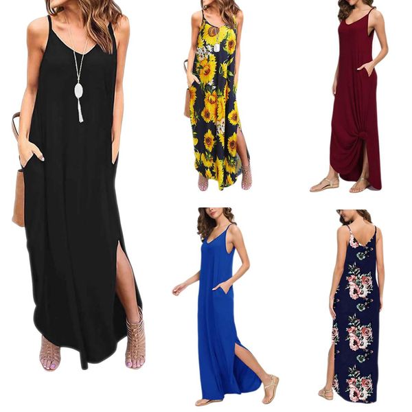boho women girls summer long dress cotton side slit printed beach slip dress floral sleeveless casual xxl size, Black;gray
boho women girls summer long dress cotton side slit printed beach slip dress floral sleeveless casual xxl size, Black;gray