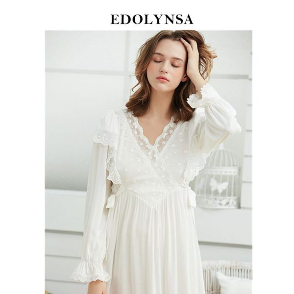 luxury sleepwear women autumn home wear elegant nightgown vintage lace v-neck long sleeve mid-calf length white night dress h781, Black;red
luxury sleepwear women autumn home wear elegant nightgown vintage lace v-neck long sleeve mid-calf length white night dress h781, Black;red