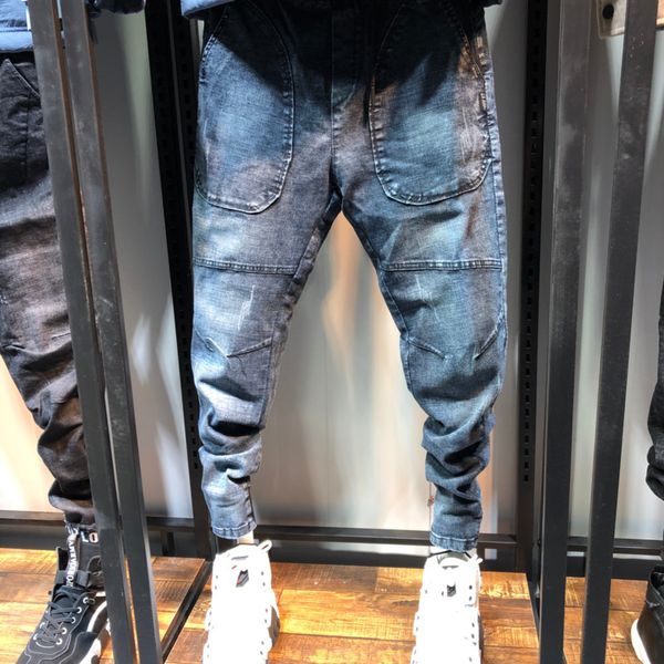 autumn vintage hip hop punk denim pants male slim fit black blue harem jeans plus size streetwear jogger trousers x9184
autumn vintage hip hop punk denim pants male slim fit black blue harem jeans plus size streetwear jogger trousers x9184