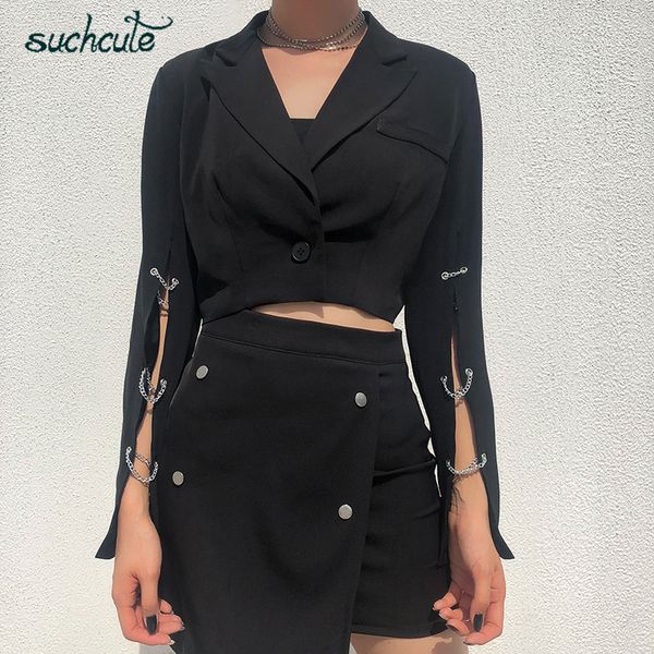 suchcute metal chain blazer feminino women casual jacket harajuku autumn 2019 chaqueta mujer coats female adjustable veste femme, White;black
suchcute metal chain blazer feminino women casual jacket harajuku autumn 2019 chaqueta mujer coats female adjustable veste femme, White;black