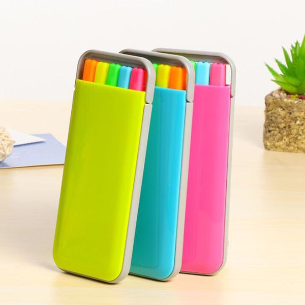 1 box of 5 colors fluorescent fragrance highlighter pen watercolor smooth marker pen for highlighting underlining writing notes, Black;red
1 box of 5 colors fluorescent fragrance highlighter pen watercolor smooth marker pen for highlighting underlining writing notes, Black;red
