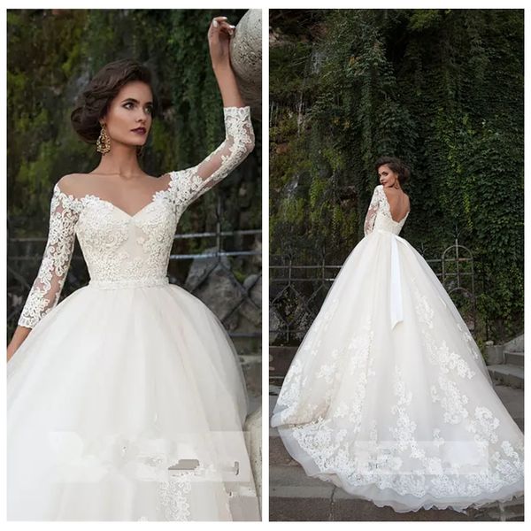 quarter sleeves lace appliques a-line wedding dresses lace up back 2019 bridal gowns custom garden vestidos de mariee backless cheap, White
quarter sleeves lace appliques a-line wedding dresses lace up back 2019 bridal gowns custom garden vestidos de mariee backless cheap, White