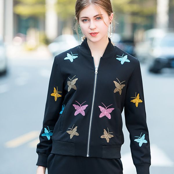 casual 2 pieces women dress beading zippers jacket coat pure black elastic waist female suit with pockets winter, Gray
casual 2 pieces women dress beading zippers jacket coat pure black elastic waist female suit with pockets winter, Gray