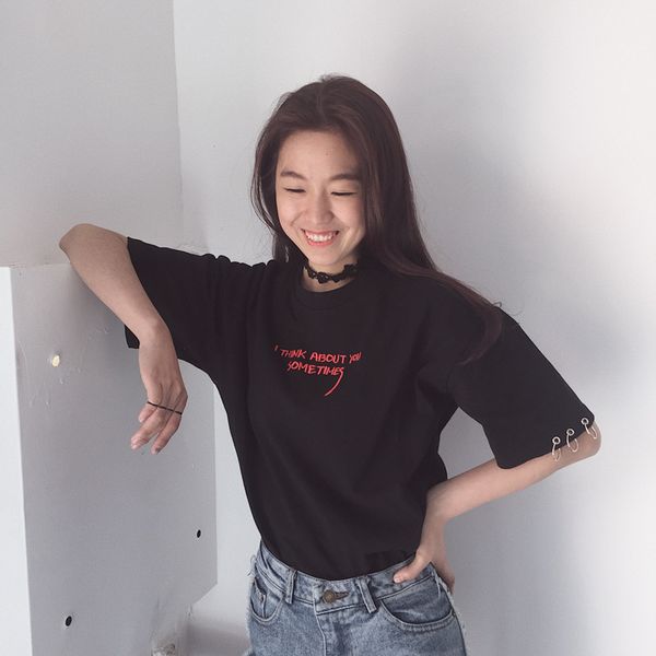 summer korean ulzzang harajuku embroidery short sleeve women fashion casual shirts t-shirt klv ing, White
summer korean ulzzang harajuku embroidery short sleeve women fashion casual shirts t-shirt klv ing, White