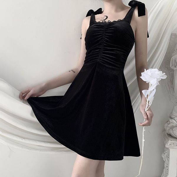 insgoth black dress gothic harajuku spaghetti straps lace mini dress women summer sleeveless streetwear dresses, Black;gray
insgoth black dress gothic harajuku spaghetti straps lace mini dress women summer sleeveless streetwear dresses, Black;gray