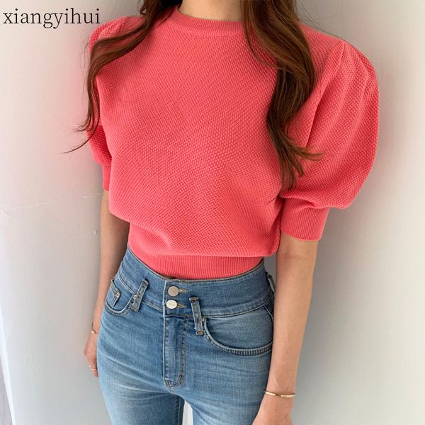 6 colors casual o-neck puff sleeve knitted t shirt women summer fashion half sleeve pullover t-shirt female korean loose, White
6 colors casual o-neck puff sleeve knitted t shirt women summer fashion half sleeve pullover t-shirt female korean loose, White