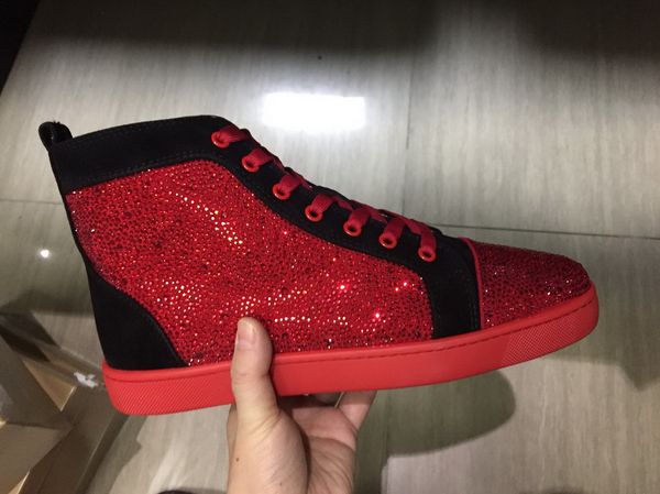 men women casual shoes designer bottom studded spikes fashion insider sneakers black red white leather high boots size34-47
men women casual shoes designer bottom studded spikes fashion insider sneakers black red white leather high boots size34-47