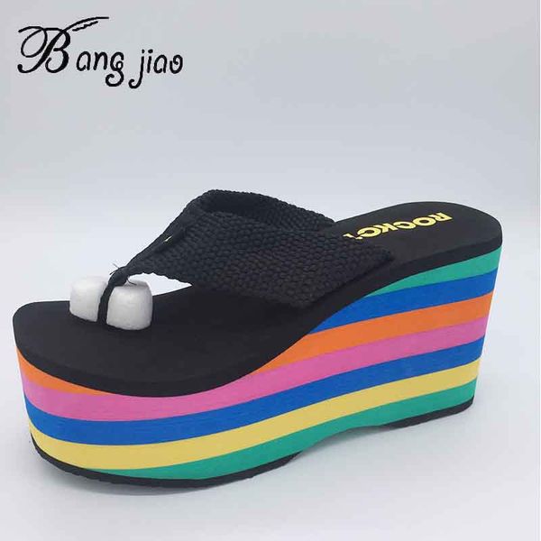 new 2019 super high heel women flip flops sandals slippers thick bottom platform slope beach female rainbow slides shoes, Black
new 2019 super high heel women flip flops sandals slippers thick bottom platform slope beach female rainbow slides shoes, Black