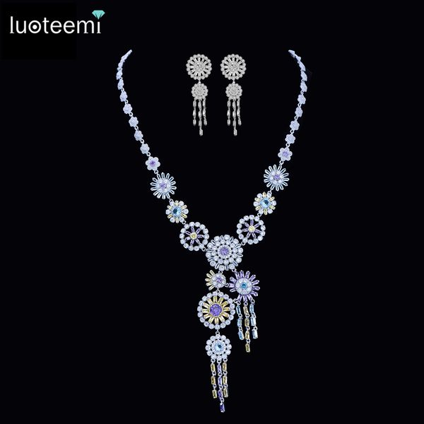 luoteemi new luxurious jewelry long tassel round pendant clear multi cz crystal white gold-color necklace for women wedding set, Slivery;golden
luoteemi new luxurious jewelry long tassel round pendant clear multi cz crystal white gold-color necklace for women wedding set, Slivery;golden