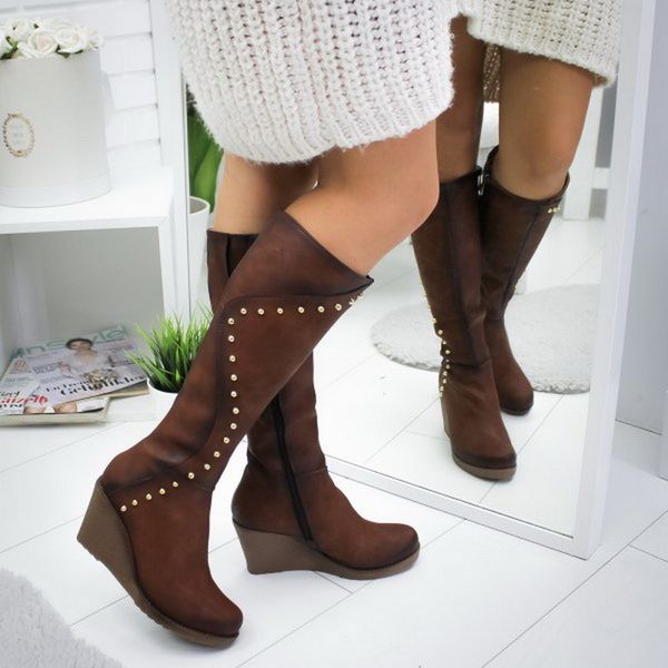 vogue zippers boots women knee-high boots rivet platform high heel shoes woman botas mujer bota feminina, Black
vogue zippers boots women knee-high boots rivet platform high heel shoes woman botas mujer bota feminina, Black