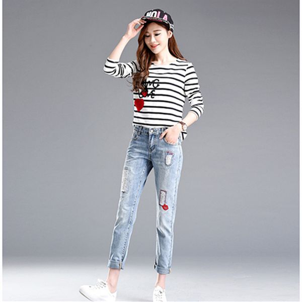 women's jeans hole autumn women spring embroidery high zipper ankle length pants harem female loose comfortable zx111, Blue
women's jeans hole autumn women spring embroidery high zipper ankle length pants harem female loose comfortable zx111, Blue