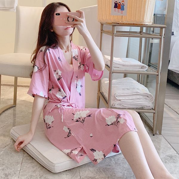 women niggtgowns summer sweet kimono mid-skirt nightdress simple women's korean loose casual cute sweet knitted cotton home w, Black;red
women niggtgowns summer sweet kimono mid-skirt nightdress simple women's korean loose casual cute sweet knitted cotton home w, Black;red