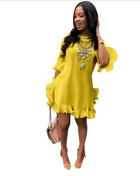 dress new european and american women's sense of solid color folds irregular ruffled dress skirt no wear jewelry, Black;gray
dress new european and american women's sense of solid color folds irregular ruffled dress skirt no wear jewelry, Black;gray