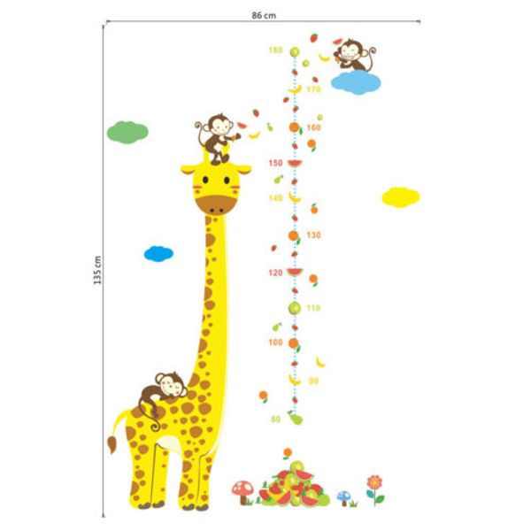 Kids Height Chart Wall Stickers Nursery Growth Measurement Ruler Removable Decal