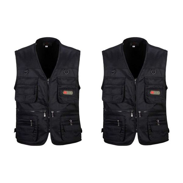 2 pcs men's fishing vest with multi-pocket zip for pgraphy / hunting / travel outdoor sport black, xxl, Camo;black
2 pcs men's fishing vest with multi-pocket zip for pgraphy / hunting / travel outdoor sport black, xxl, Camo;black