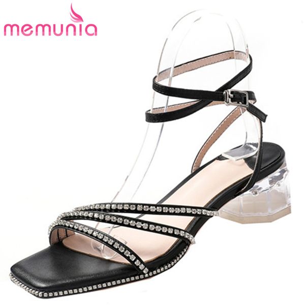 memunia 2020 women sandals genuine leather shoes crystal buckle transparent square heel casual shoes woman, Black
memunia 2020 women sandals genuine leather shoes crystal buckle transparent square heel casual shoes woman, Black