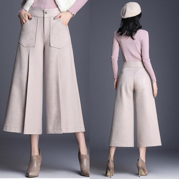 2020 autumn winter wide leg pants for women calf length lady trousers black beige high waist fashion loose woolen pant, Black;white
2020 autumn winter wide leg pants for women calf length lady trousers black beige high waist fashion loose woolen pant, Black;white