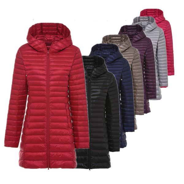 women winter warm ultralight down jacket jaquetas 2017 new casual slim long sleeved medium long solid hooded duck down coat, Black
women winter warm ultralight down jacket jaquetas 2017 new casual slim long sleeved medium long solid hooded duck down coat, Black
