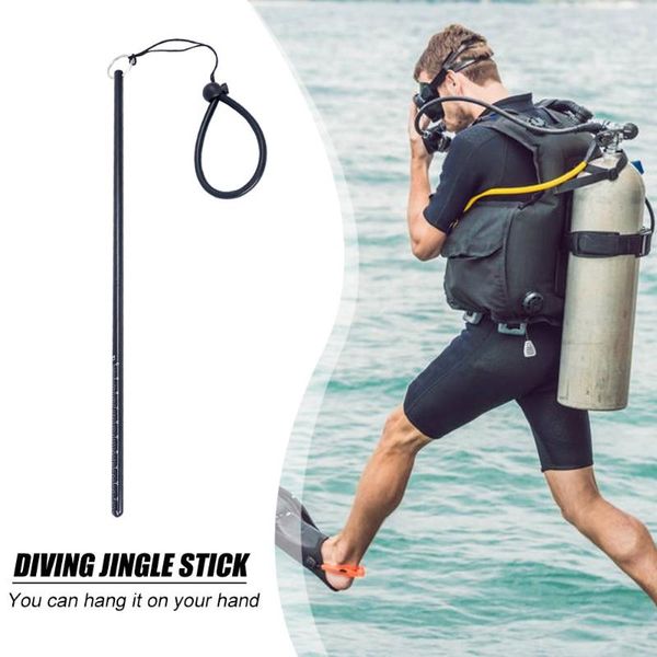 Aluminum Alloy Diving Lobster Stick Hand Rope Pointer Rod With Lanyard Strap Serviceable Notification Signal Underwater