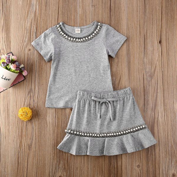 toddler kid baby girls clothes short sleeve t shirts + ruffle skirts 2pcs sets child girl summer cotton beading outfit 1-5y, White
toddler kid baby girls clothes short sleeve t shirts + ruffle skirts 2pcs sets child girl summer cotton beading outfit 1-5y, White