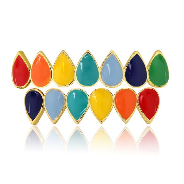 18k gold & white gold bling colorful vampire teeth grills up & bottom hip hop drip fang grillz halloween dental tooth cap jewelry for sale, Black
18k gold & white gold bling colorful vampire teeth grills up & bottom hip hop drip fang grillz halloween dental tooth cap jewelry for sale, Black