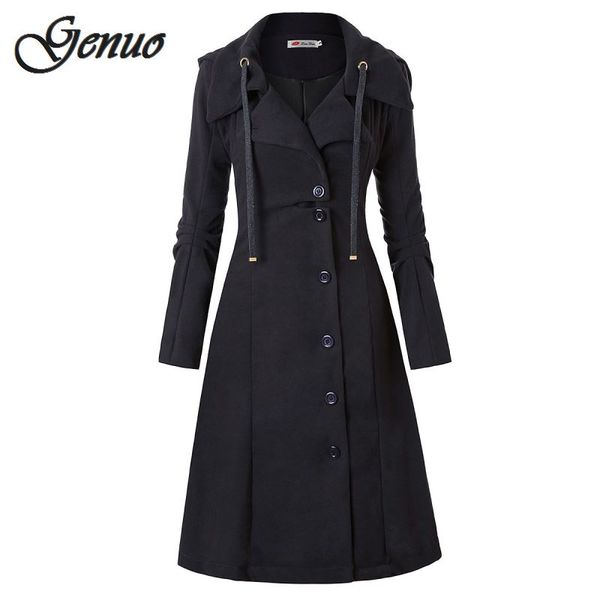 women coat wool winter black vintage gothic slim elegant overcoat casual lace up long retro button female trench coats, Black;brown
women coat wool winter black vintage gothic slim elegant overcoat casual lace up long retro button female trench coats, Black;brown