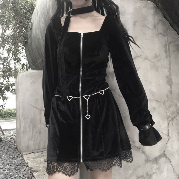 french retro square collar lolita dress choker halter long sleeve gothic black outfits 2019 women party club halloween vestidos, Black;gray
french retro square collar lolita dress choker halter long sleeve gothic black outfits 2019 women party club halloween vestidos, Black;gray