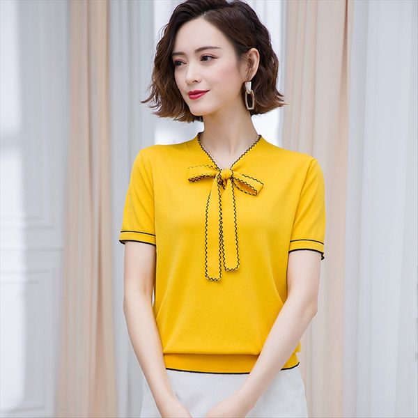 women's ice silk knitted shirt western style summer 2020 loose women's v-neck short-sleeved base shirt, White
women's ice silk knitted shirt western style summer 2020 loose women's v-neck short-sleeved base shirt, White
