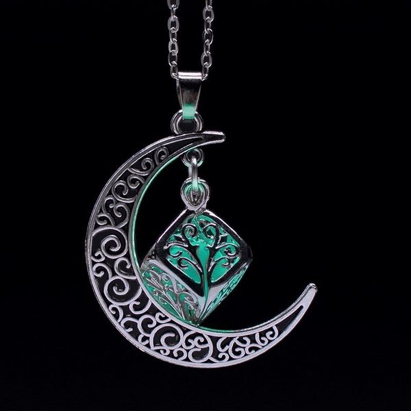 in the dark luminous glowing stone pendant necklace hollow crescent moon magic cube fairy locket glow necklace for women gifts, Silver
in the dark luminous glowing stone pendant necklace hollow crescent moon magic cube fairy locket glow necklace for women gifts, Silver