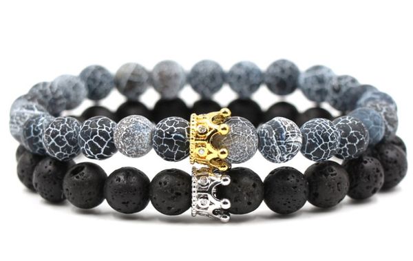 8mm 2pcs/set xg4 3elastic adjusted nature black stone volcanic lava bead micro pave cz zircon cubic zirconia crown bracelet, Golden;silver
8mm 2pcs/set xg4 3elastic adjusted nature black stone volcanic lava bead micro pave cz zircon cubic zirconia crown bracelet, Golden;silver
