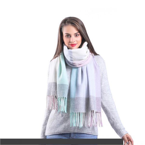 autumn and winter wool plaid scarf women wild oversized thick thick cashmere shawl shawl wrap sweaters, Blue;gray
autumn and winter wool plaid scarf women wild oversized thick thick cashmere shawl shawl wrap sweaters, Blue;gray