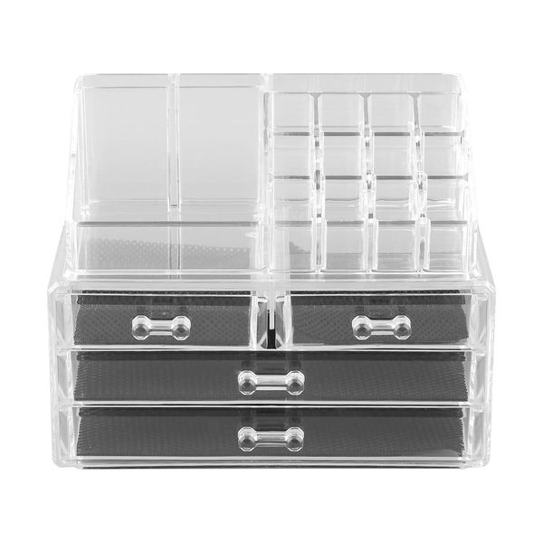 4 drawer storage jewelry box clear acrylic cosmetic makeup organizer tool holder lipstick dresser stand case, Black;blue
4 drawer storage jewelry box clear acrylic cosmetic makeup organizer tool holder lipstick dresser stand case, Black;blue