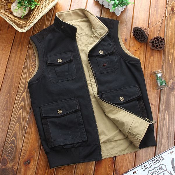 men's jackets autumn and winter dad double wear plus size 8xl brand mens vests sleeveless jacket waistcoat coat 100% cotton afsjeep, Black;brown
men's jackets autumn and winter dad double wear plus size 8xl brand mens vests sleeveless jacket waistcoat coat 100% cotton afsjeep, Black;brown