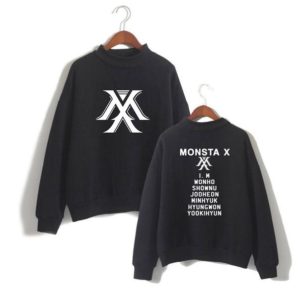 kpop monsta x combination trend printing plus velvet men and women high collar sweater dropshipping, White;black
kpop monsta x combination trend printing plus velvet men and women high collar sweater dropshipping, White;black